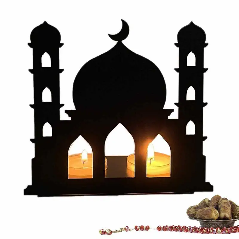 S Moon Wrought Iron Ramadan Arab Hollow Candlestick For Home Wedding Dinning Party Desktop Decorations