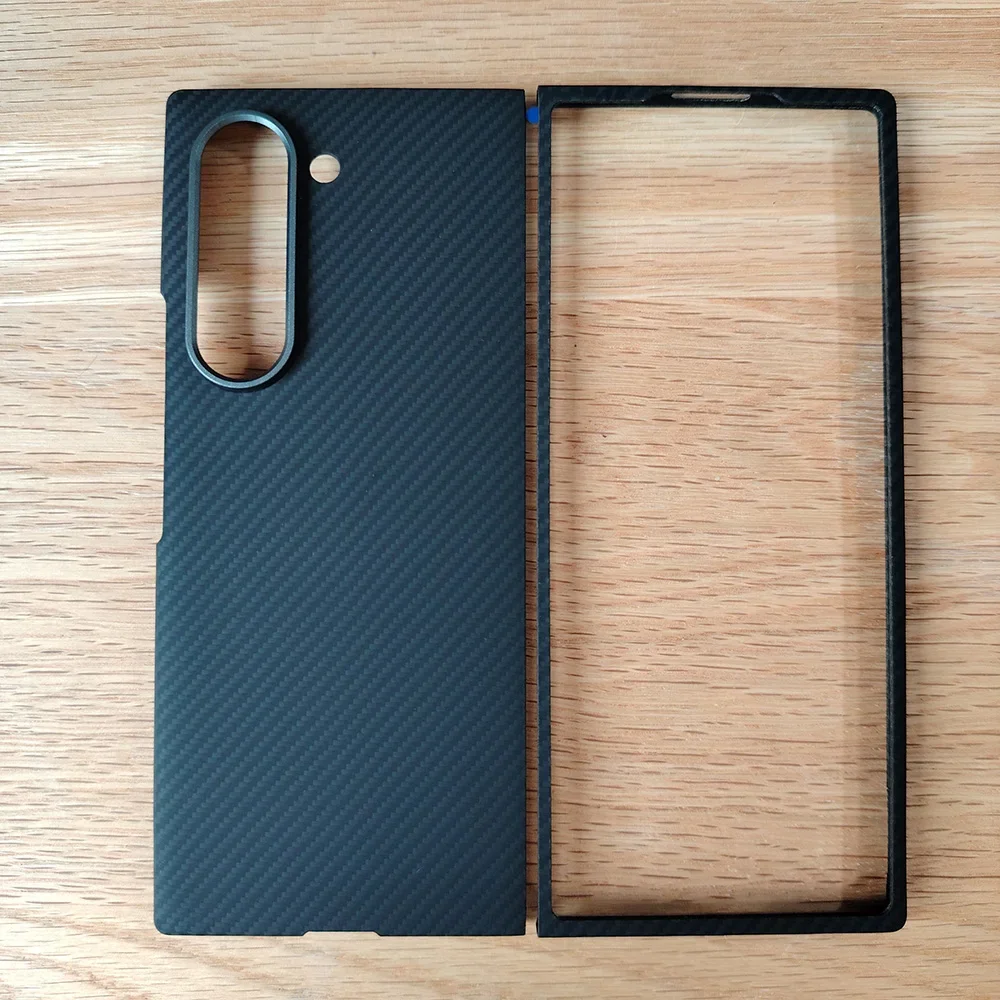 HKAB черный чехол для Samsung Z Fold 6 кевлар Арамид углеродное волокно геометрический
