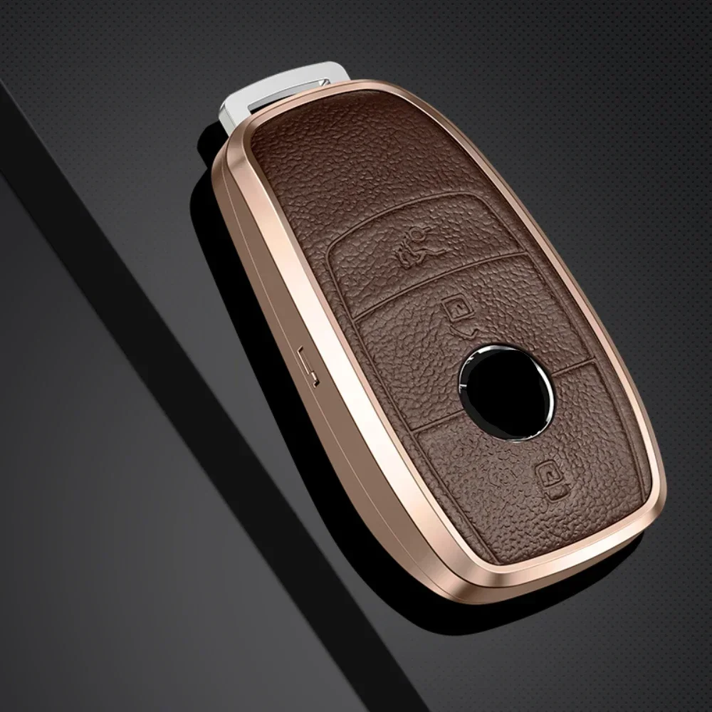 

Кожаный чехол для дистанционного ключа автомобиля из алюминиевого сплава для Mercedes Benz A C E S G GLS CLA Class W213 W177 W205 W222 X167 W177 AMG