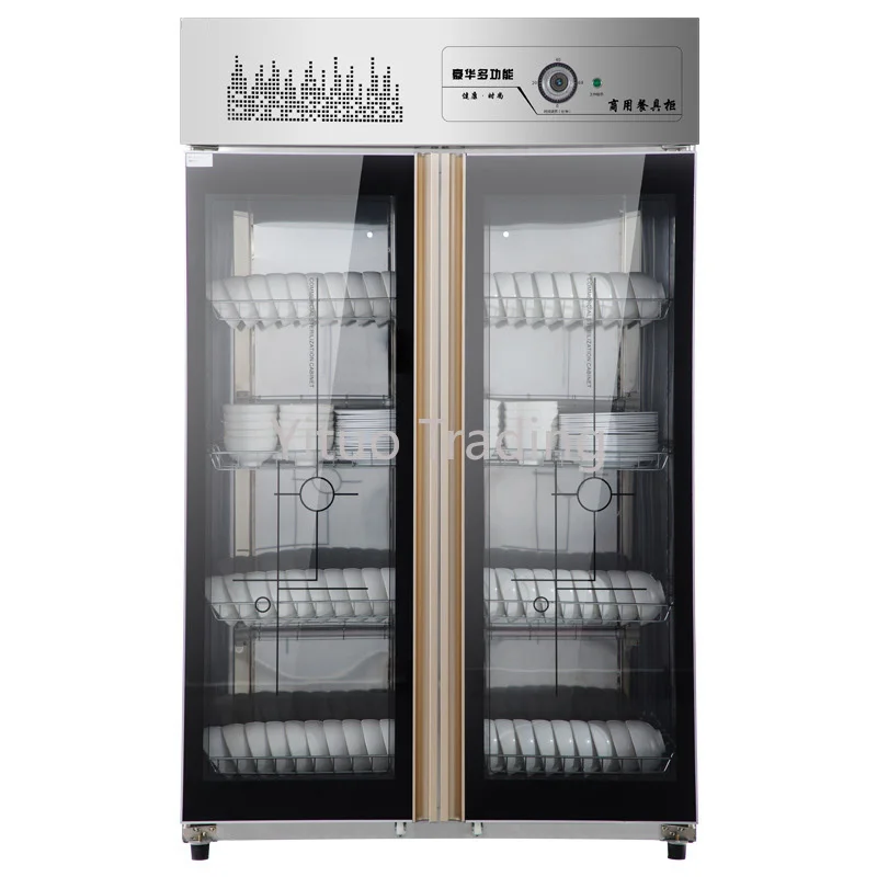 

Commercial Cabinet Vertical Disinfection Cabinet 910L Large Capacity Ozone Infrared Tableware Double Door Disinfection Cupboard