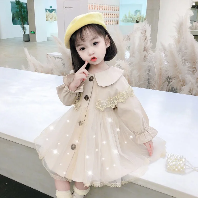 

Girl’s coat, little girl’s Darling’s coat, foreign and fashionable, the new middle-aged children’s trench coat