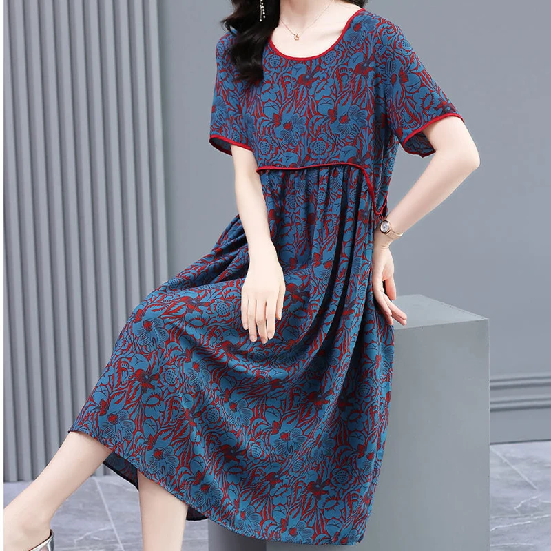 

Silk dress women's summer 2021 new high-end women's clothing big name heavy silk harajuku dress vintage