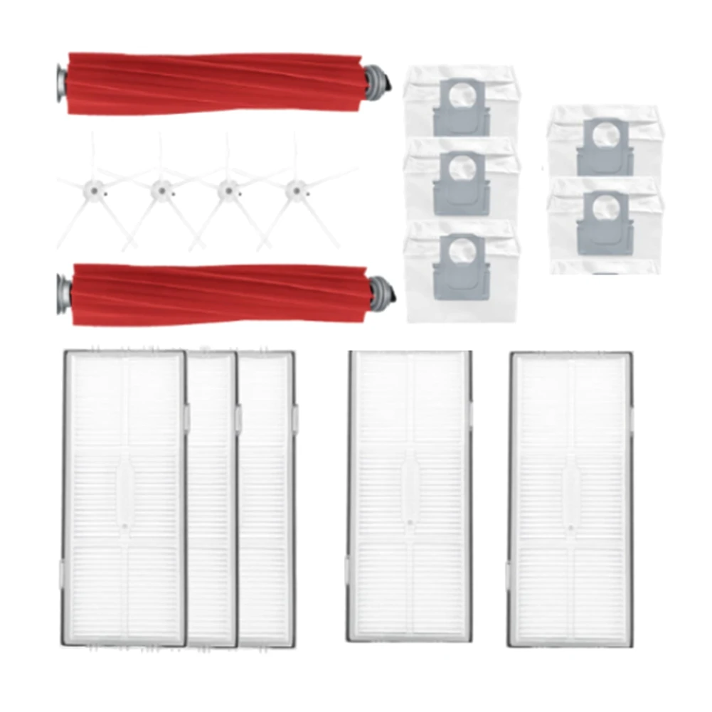 

For Roborock S7 MaxV Ultra/T8Plus Main White Pentagonal Brush Antibacterial Cloth Disposable Cloth Filter Dusts Bags B