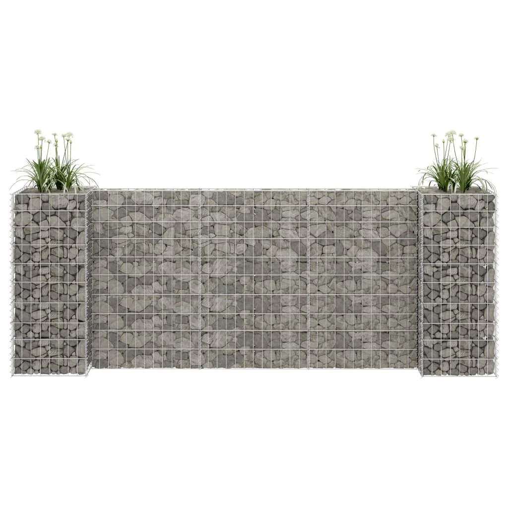 

H-Shaped Gabion Planter Steel Wire 102.4"x15.7"x39.4" Basket/Planter/Raised Vegetable Bed