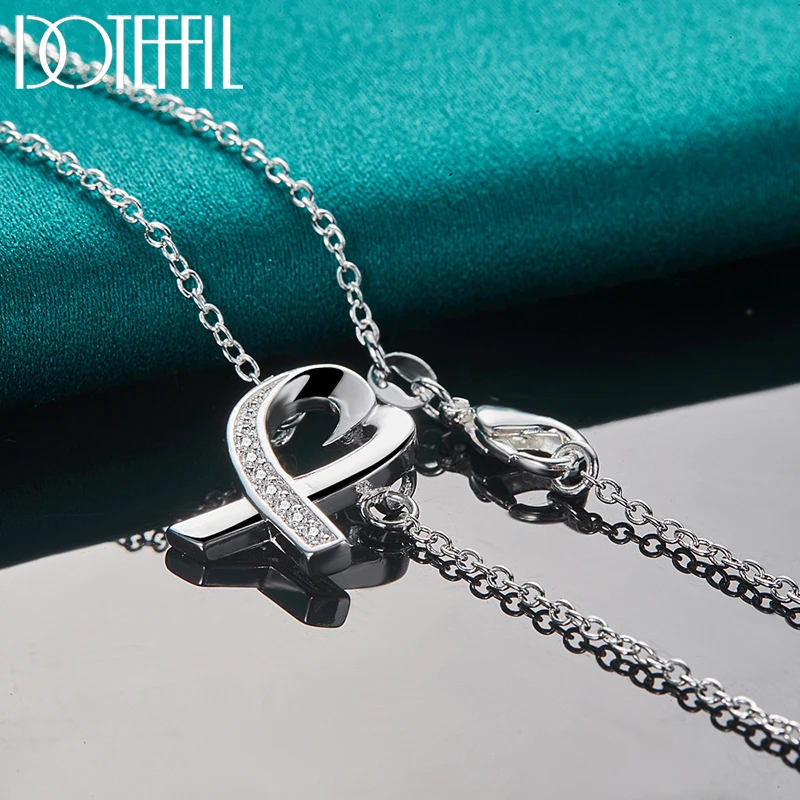 Ожерелье DOTEFFIL из стерлингового серебра 925 пробы с кулоном в форме сердца циркония