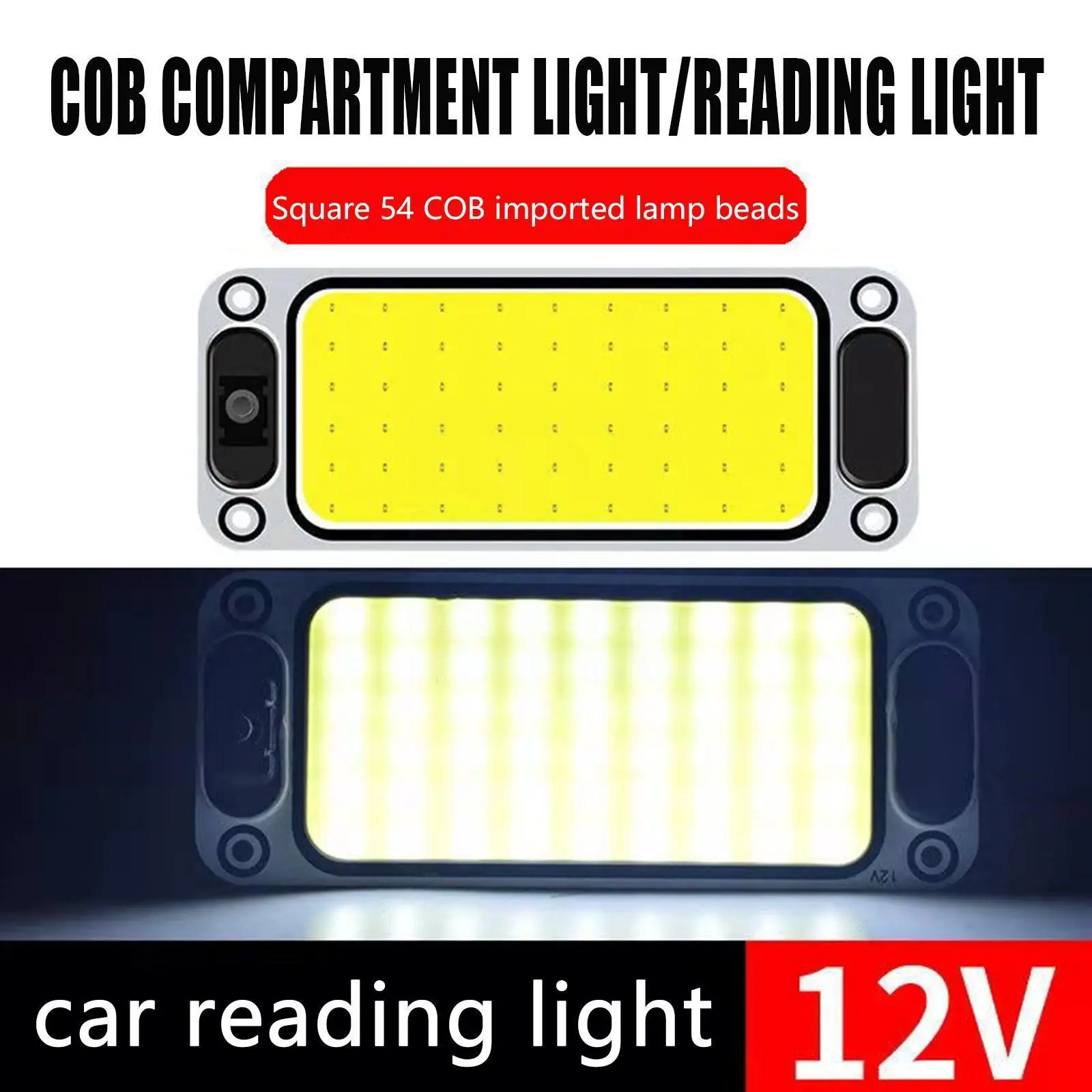 

54 LED COB 12V 24V Car Reading Light Auto Cabin Interior Lights Dome Roof Truck Brightness High Lamp Panel Reading A7E6