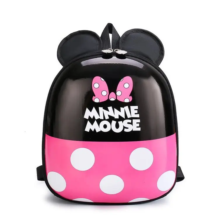 Disney girls Minnie Mickey Mouse Kindergarten Backpack Cute Eggshell Bag Baby Outing Backpack Cartoon Mickey Minnie School Bag