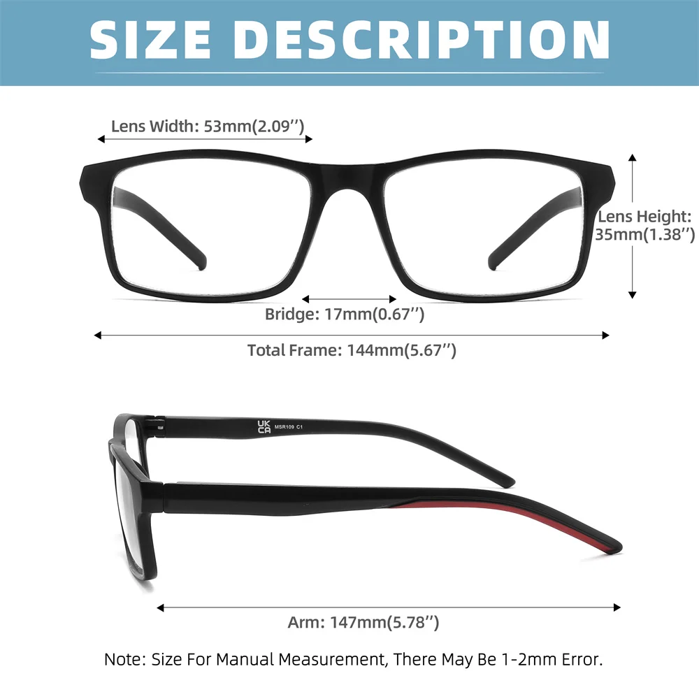 MODFANS очки для чтения мужские читатели прямоугольные с блокировкой синего света