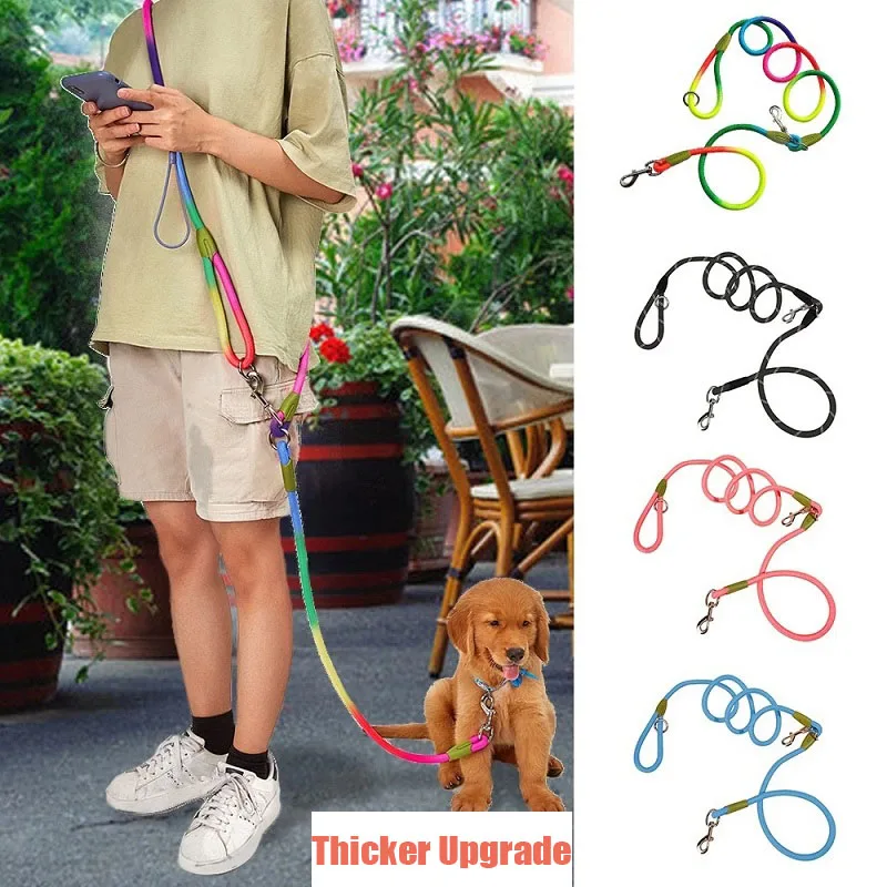 

Dog Leash Harnesses Leads for Dogs Reflective nylon Shoulder Hands Free Leashes Running Chain Multifunctional Double-head Leash