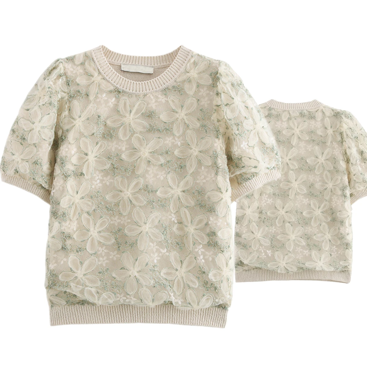 Maxdutti модные женские вязаные бусины с вышивкой и круглым вырезом короткие