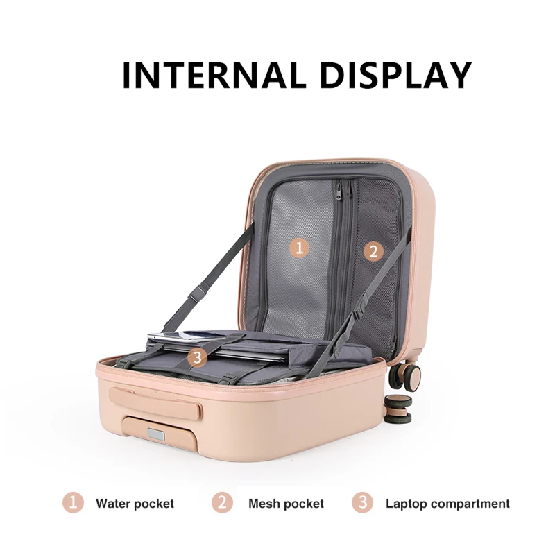 Aesthetic Design Carry On Suitcase Travel Luggage Boarding Cabin Case For Short Trip Trolley Hardside Designer 16 Inch Suitcases