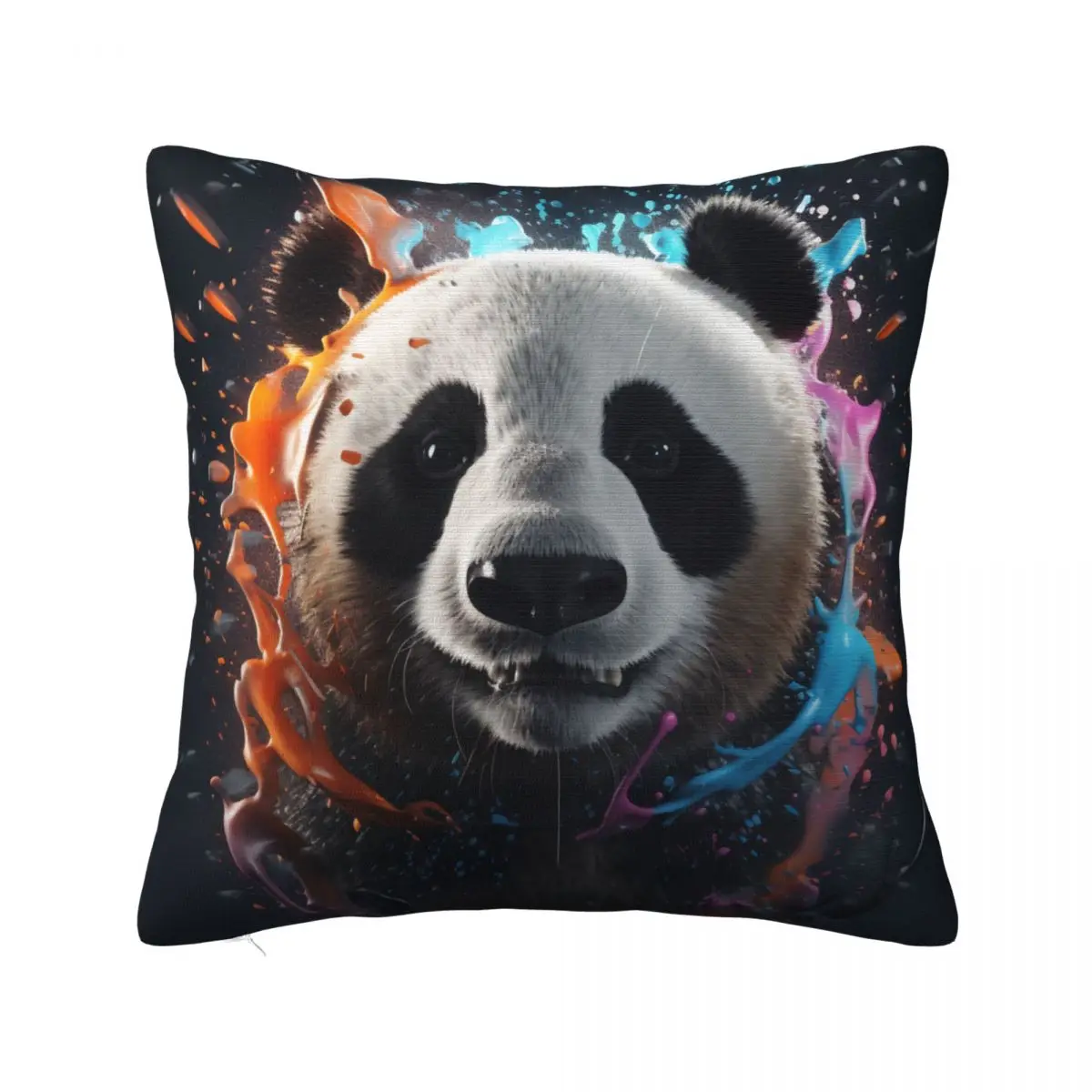 

Panda Pillow Case Liquid Splash Explosion Funny Polyester Pillowcase Car Zipper Summer Cover