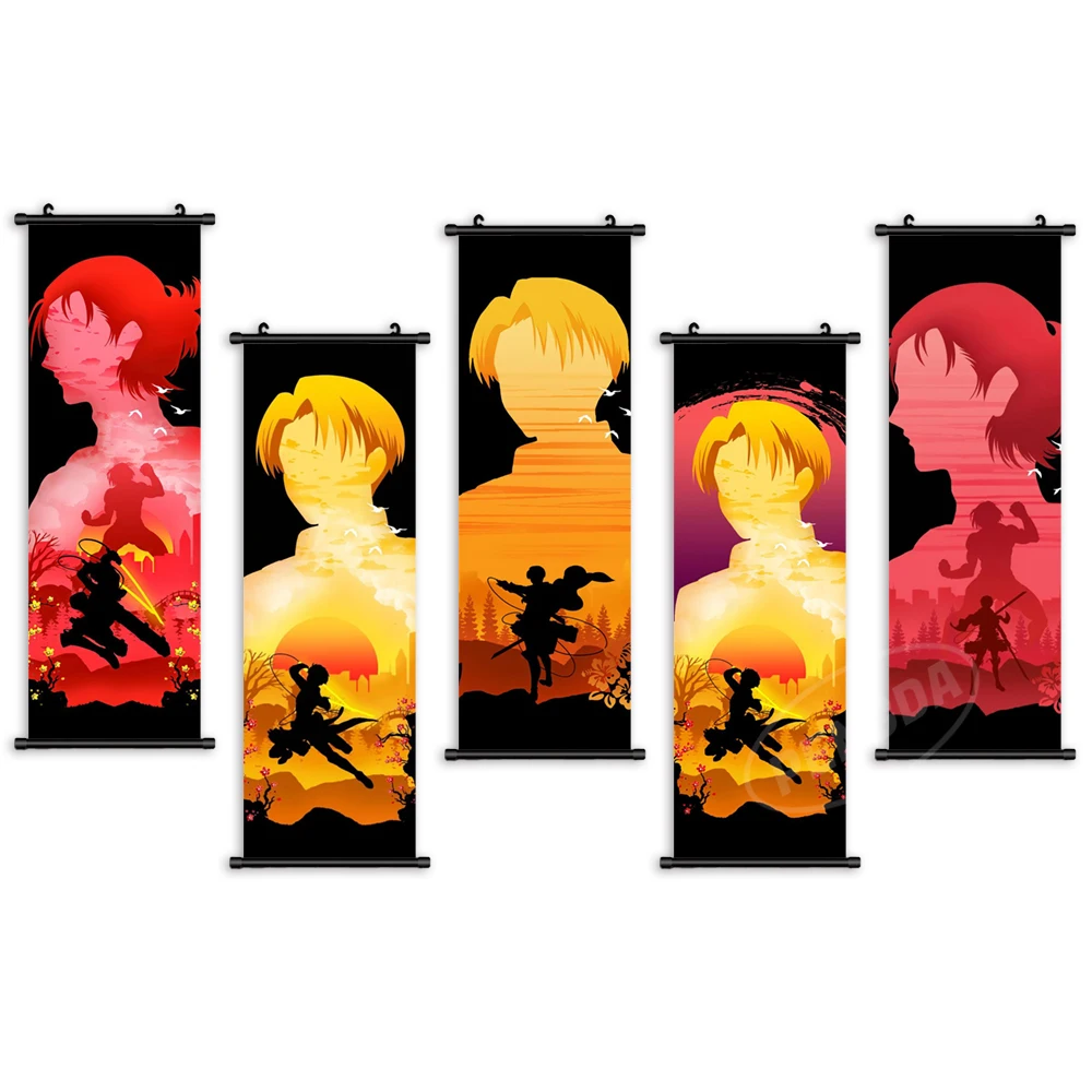 

HD Attack On Titan Home Decor Modern Wall Art Eren Jaeger Picture Anime Scroll Hanging Painting Print Canvas Poster Living Room
