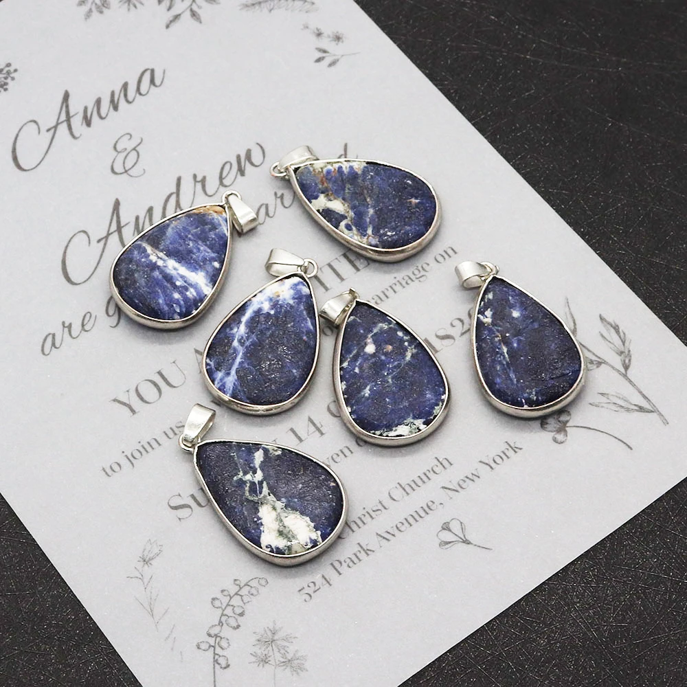 

Water Drop Shaped Natural Stone Pendants for Jewelry Making DIY Necklace Earrings Teardrop Women Gift Charms Accessories