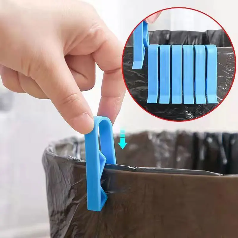 

8PCS Household Garbage Can Waste Bin Trash Bag Fixed Clip Lock Holder Clips Creative Slip-Proof Plastic Garbage Bag Sealing Clip