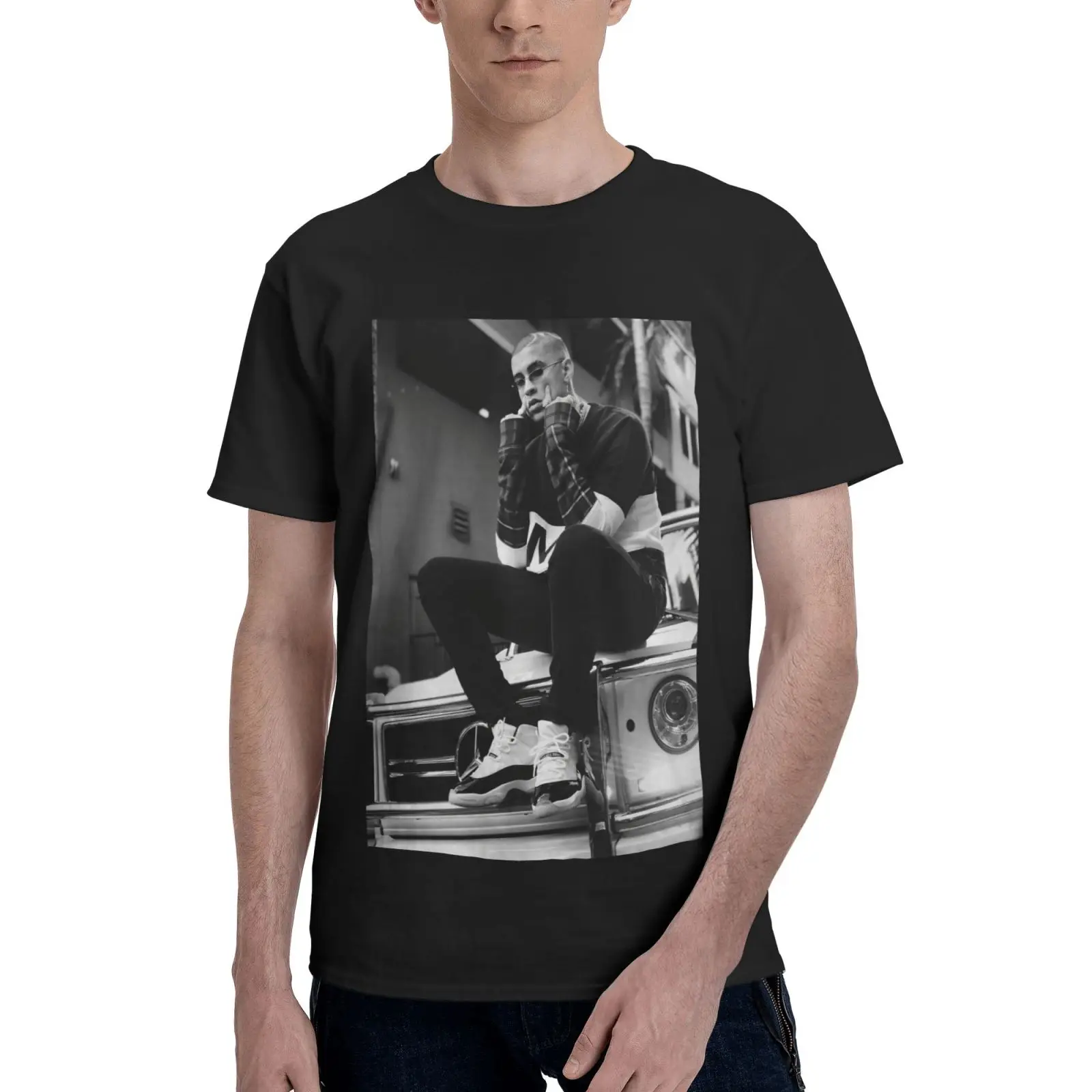 

Футболка с изображением плохого кролика, певицы, Мужская футболка, Мужская футболка, женская одежда для мужчин, мужская футболка оверсайз