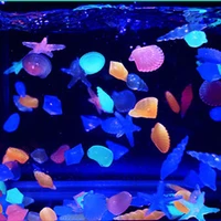 40pcs colorful luminous starfish conch shell shaped glowing stones decorative for garden aquarium fish tank pool landscape
