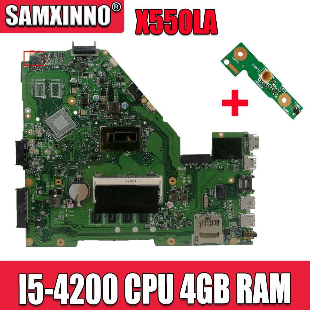 

Материнская плата X550LA I5-4200 CPU 4GB RAM для Asus A550L X550LD R510L X550LC X550L X550 материнская плата для ноутбука X550LA