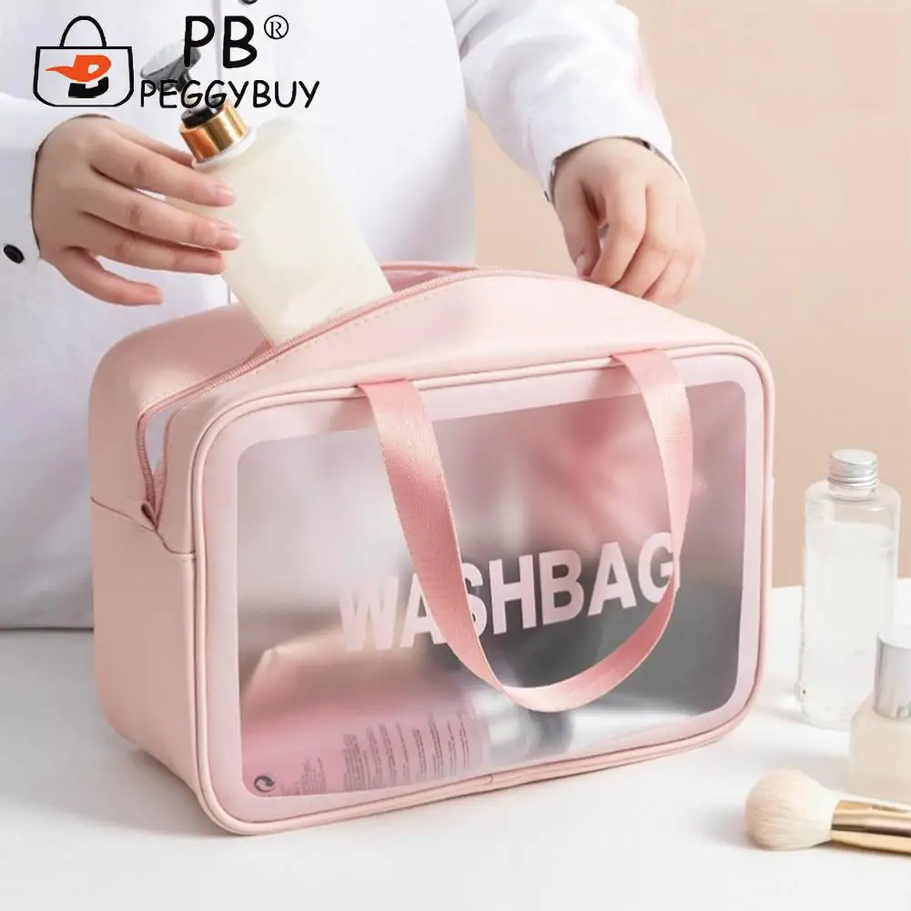 

Casual PVC Letter Print Women's Cosmetic Wash Bag Multifunction Large-capacity Portable Travel Waterproof Female Storage Bag