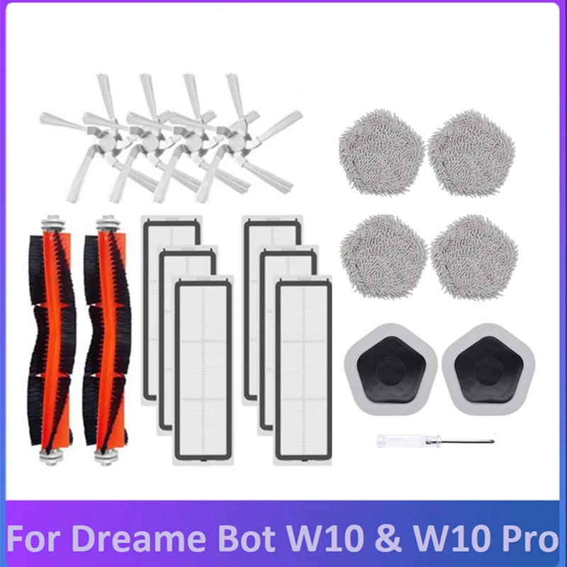 

Аксессуары для робота-пылесоса Xiaomi Dreame Bot W10 и W10 Pro, основная боковая щетка, фильтр, насадка на швабру и держатель для швабры