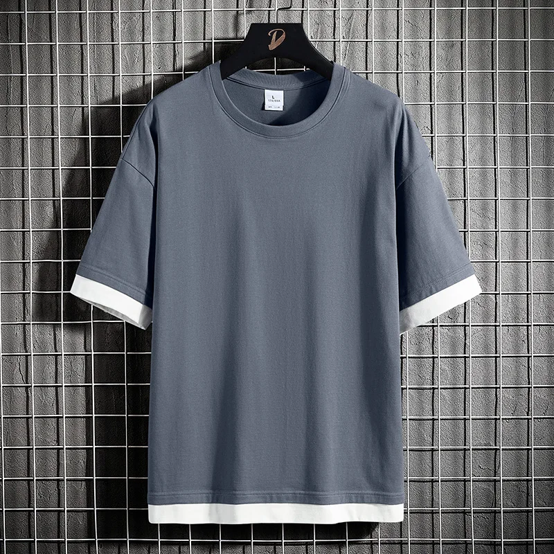 HIO HOP свободные мужские футболки Повседневные Классические 2023 летние с короткими