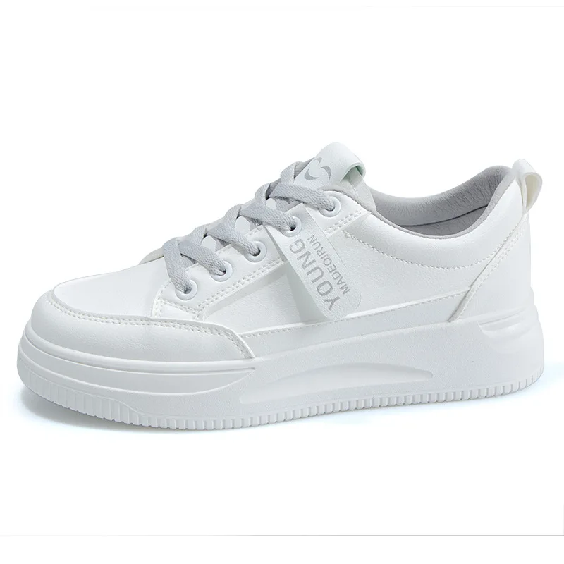 White Shoes Women's 2022 Summer New Ins Korean Version of Students Flat Casual White Shoes Low-top Thick Bottom Shoes Women