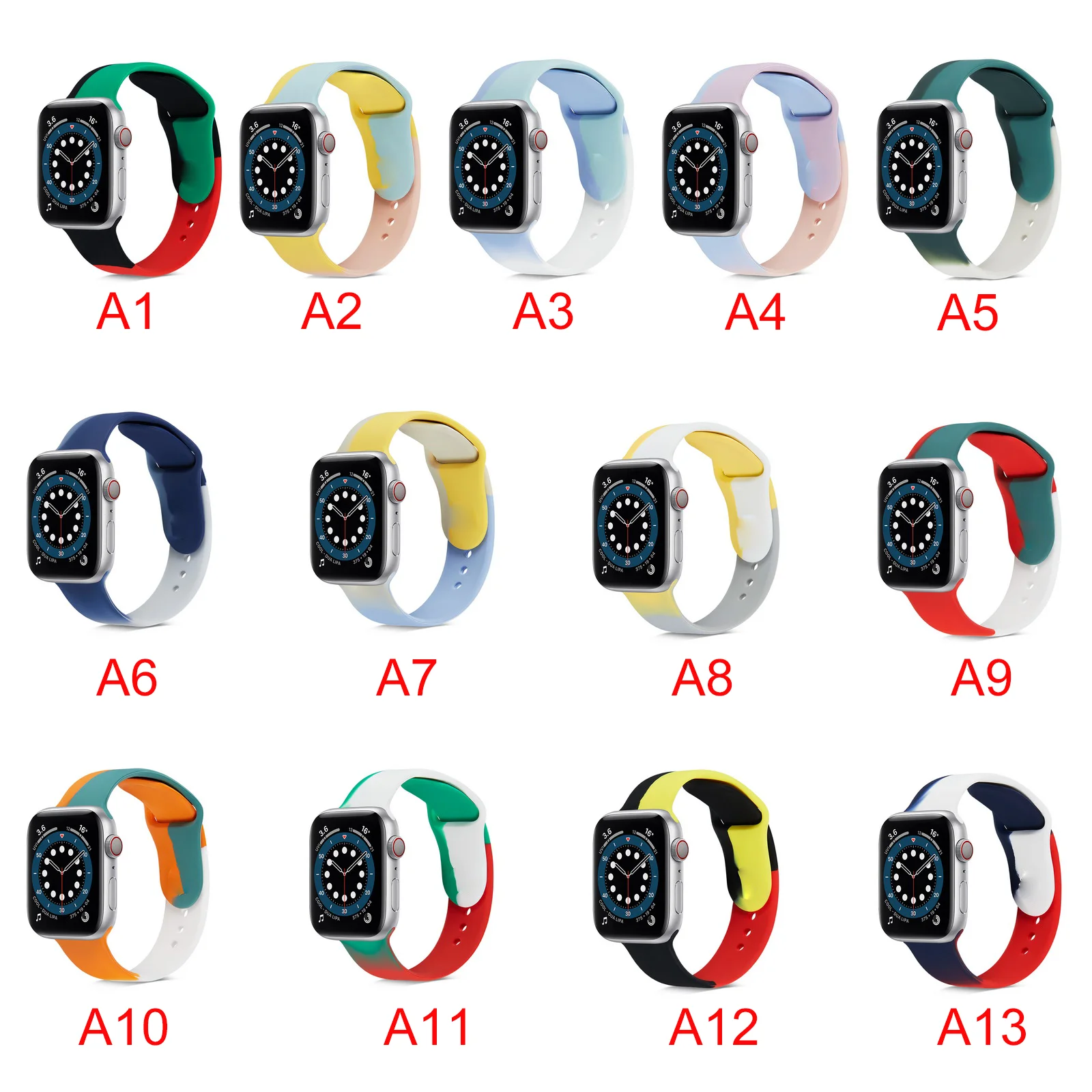 Ремешок силиконовый для Apple Watch band 40 мм 44 38 42 41 45 браслет смарт-часов iWatch series 7 6 5 4 3 SE