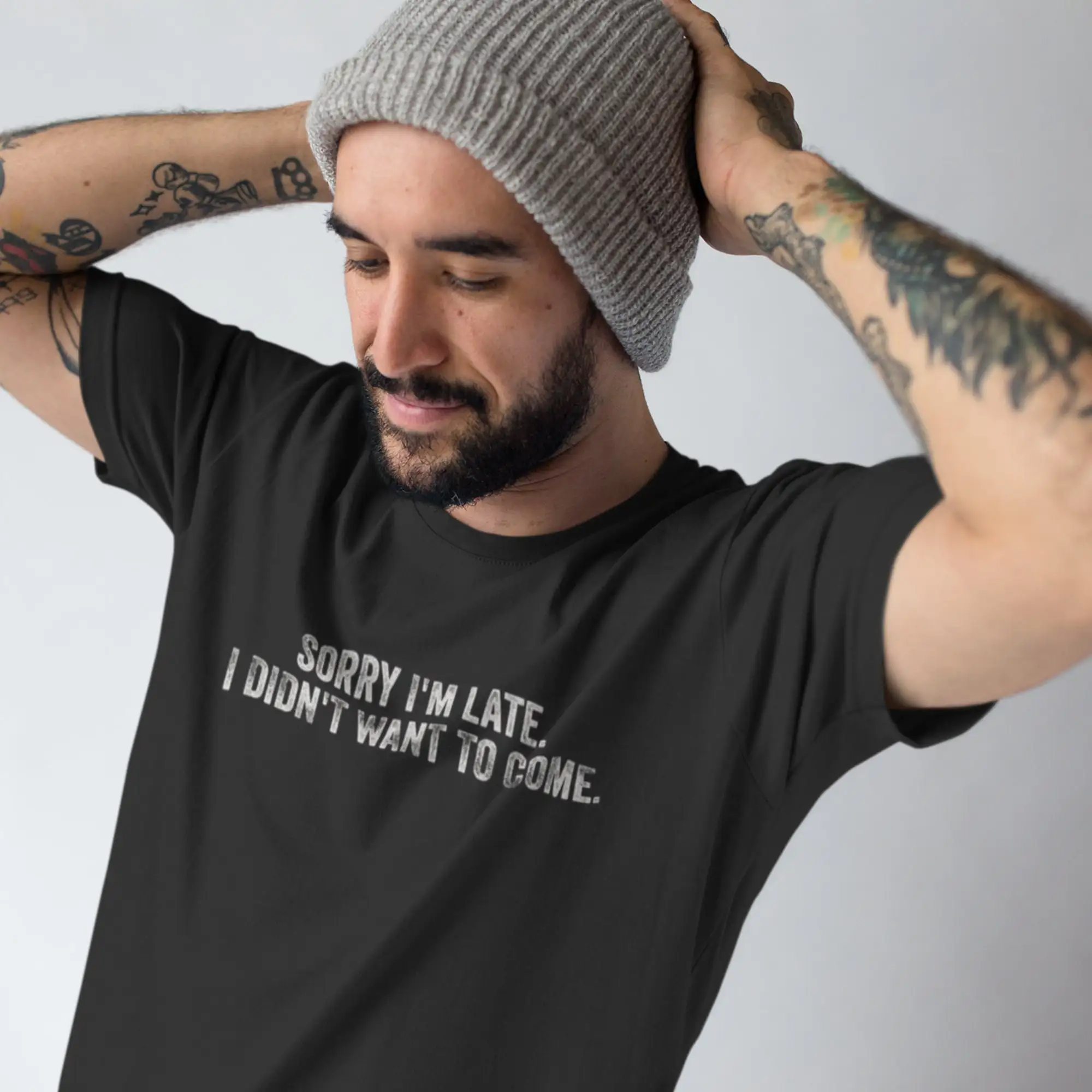 Футболка Извините я опоздал не хотел приходить всегда забавная