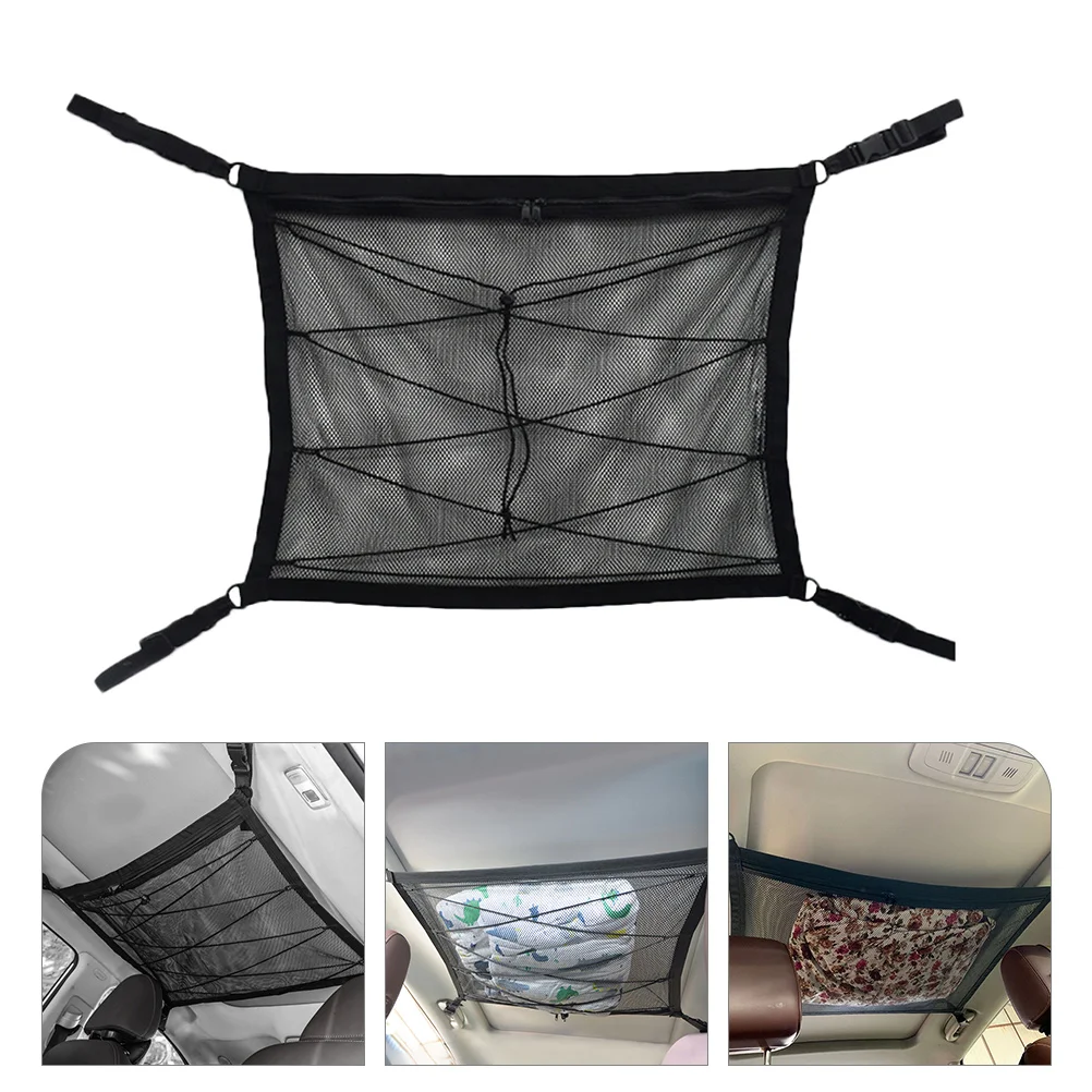

Car Net Ceiling Storage Suv Cargo Roof Camping Mesh Interior Zipper Folding Organizer Pouch Accessories Tents