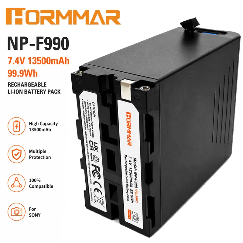 Фото Аккумулятор Li-ion NP-F990 емкостью 13500 мАч для Sony NP-F970/F960/F770, совместимый с видеокамерами PXW-Z280, Z190, FX9, FX6, HXR-NX100 №1