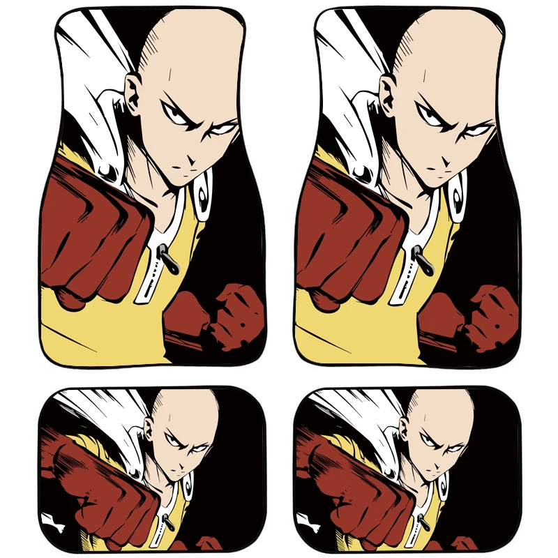 

Car Non-slip Foot Mat Cartoon Characters Saitama Design Front And Rear Row All-weather Protection Car Carpet Accessories ,For Vw