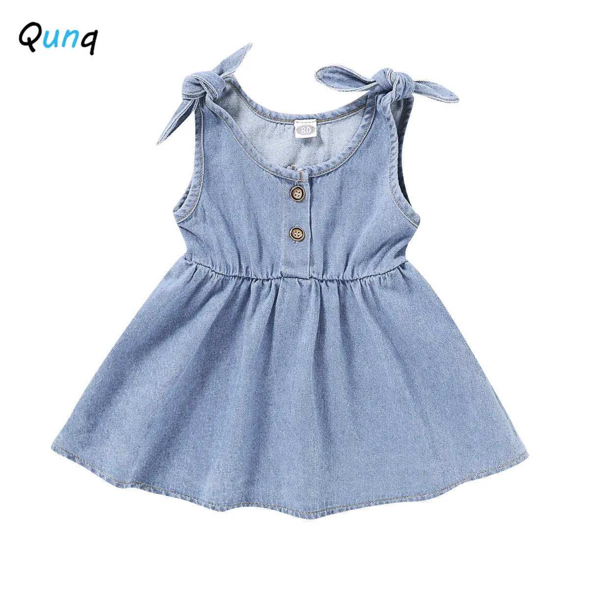 

1 2 3 4 Year Baby Girl Denim Dress Summer Sleeveless Toddler Kids Costume for Girl A-line Slim Solid Children Princess Dresses