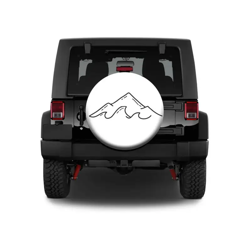 

Ocean Wave Tire Cover, Mountain Tire Cover, Custom Personalized Car Decoration, With Tire Cover For Jeep Suv Rv, No Camera Hole