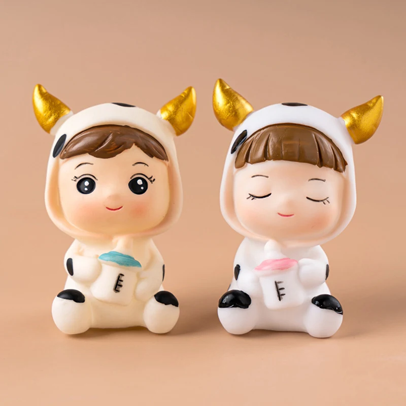 

Cute Bottle Baby Cow Cake Decoration 1st 2st Balloon Happy Birthday Flags Cake Topper For Baby