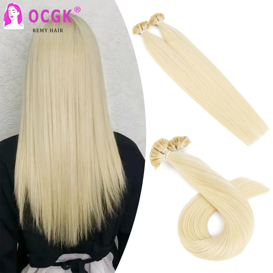 

Flat Keratin Straight Human Hair Extensions Flat Tips Brown Mixed Pre Bonded Fusion Machine Remy Hair 0.8G/ 1G/Strand For Salon