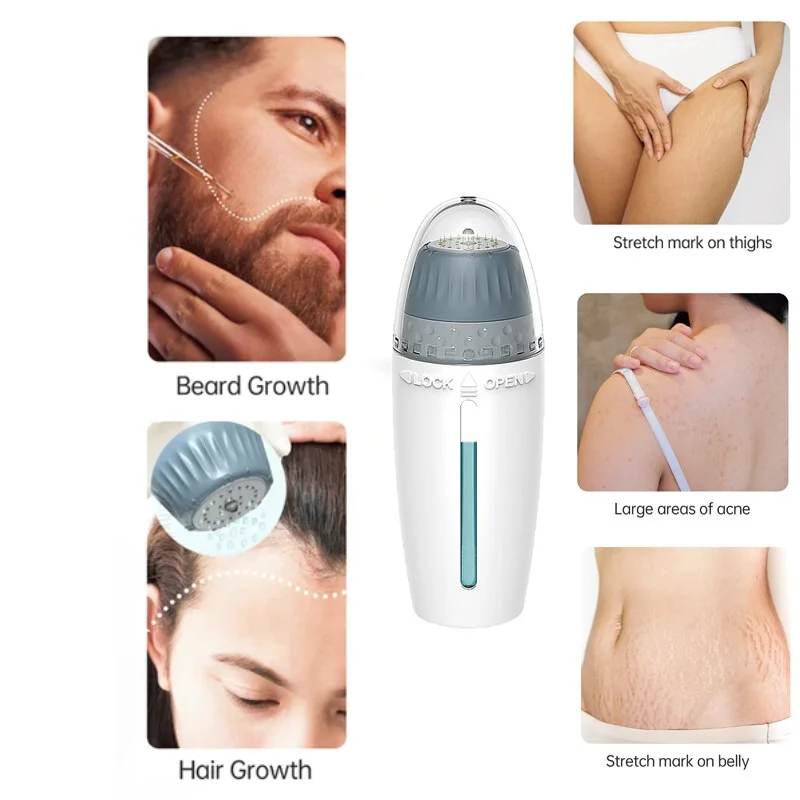 

Mezoroller Beard Derma Stamp H24 Bio Needles Micro-Needling Adjustable Needle Size for Hair Re- Growth Treatment Microneedle MTS