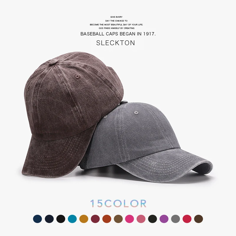

SLECKTON Retro Baseball Cap for Men and Women Washed 100% Cotton Sun Caps Fashion Snapback Hats Unisex Soft Top Hat Adjustable