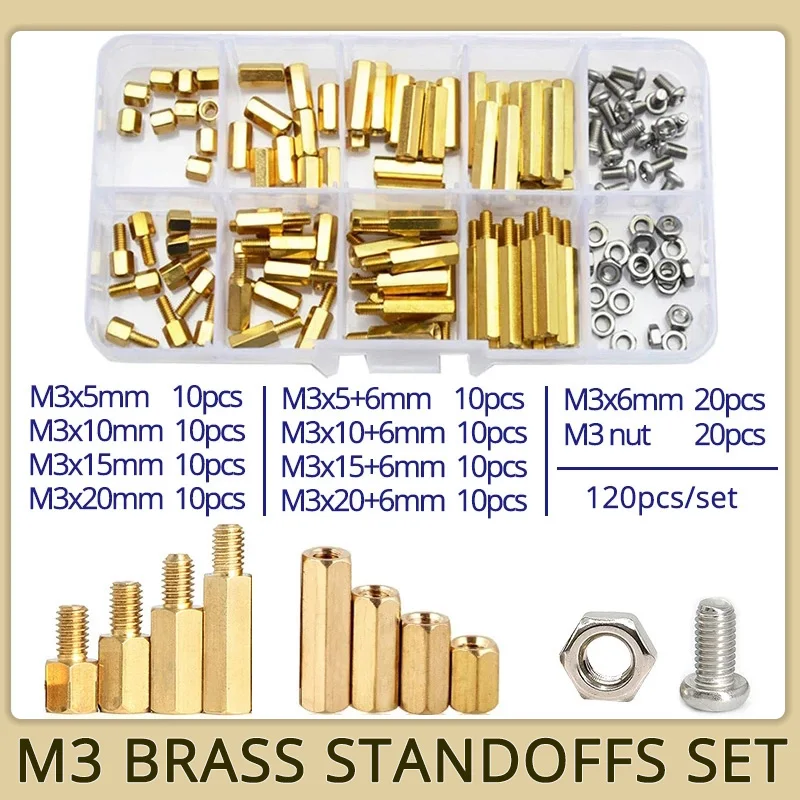 

M2.5 M3 M4 PCB Support Motherboard Standoff Kit Hex Brass Threaded Pillar Computer PC Racks Spacer Screw Standoffs Set