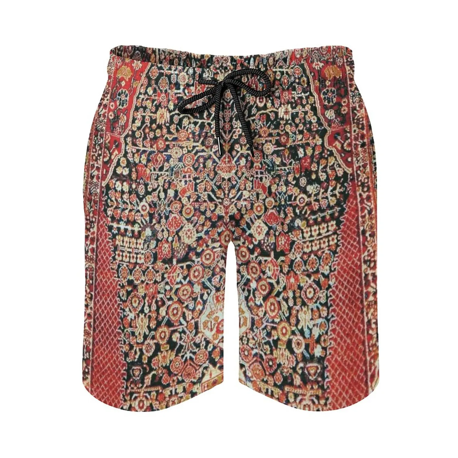 

Qashqai 1001 Flowers Rug Men's Beach Shorts Quick Dry Travel Swimsuit Trunks Surf Pants Sports Pants Persian Oriental Rug