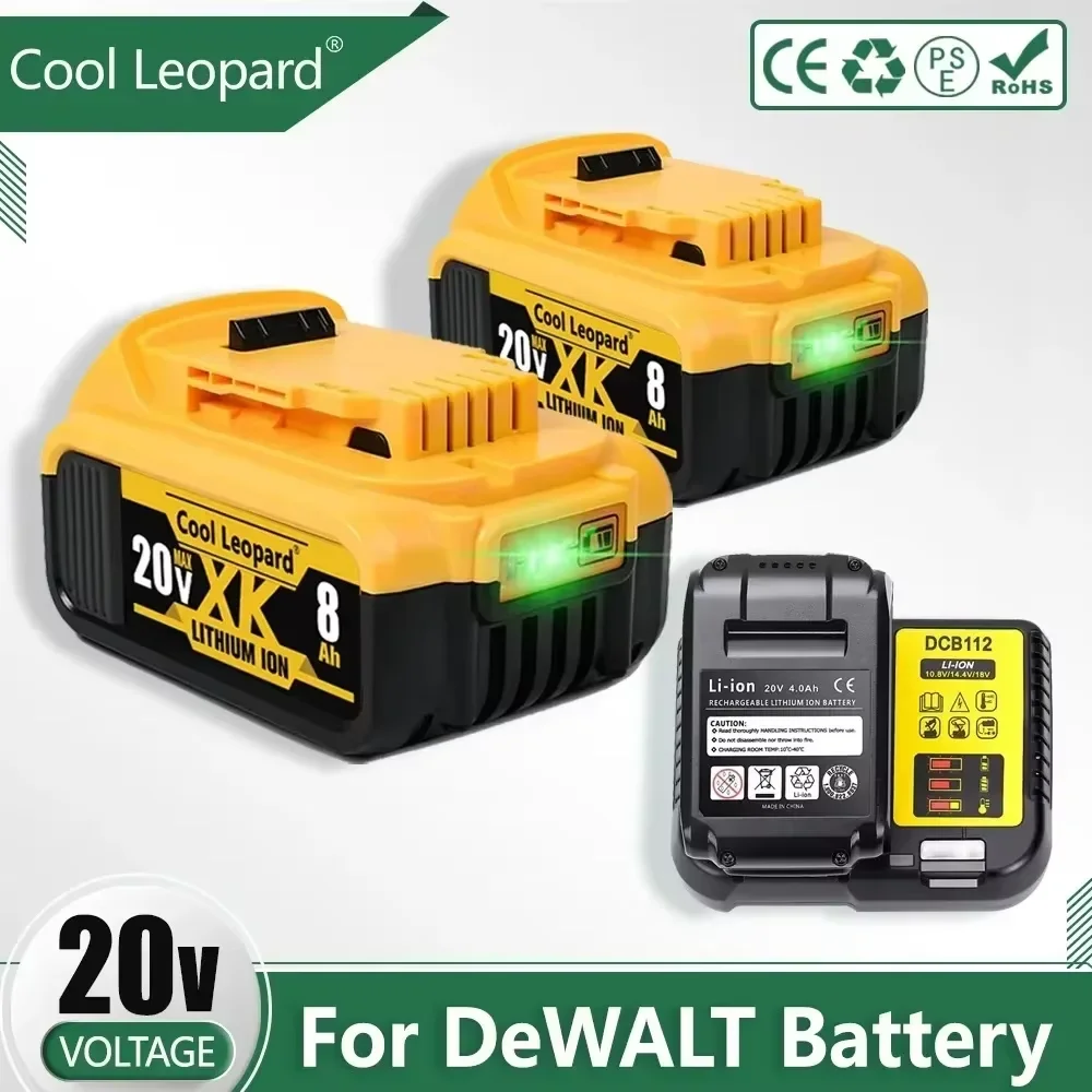 Литий-ионные аккумуляторы 20 В 5 Ач 6 8 для электроинструмента DeWalt DCB205 DCB201 DCB203