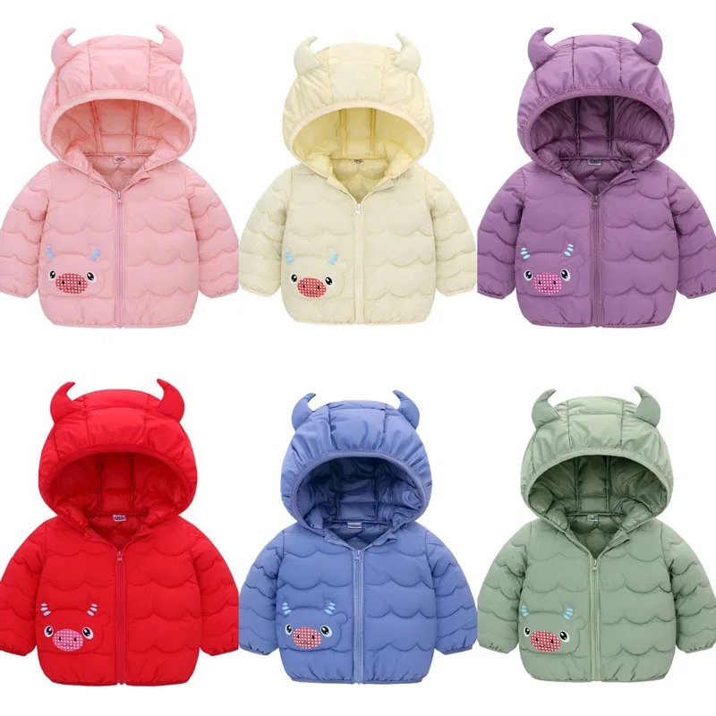 

Autumn Winter Jackets And Coats For Kids Girls Boys Cartoon Hooded Down Cotton Padded Warm Outerwear Toddler Children's Clothing