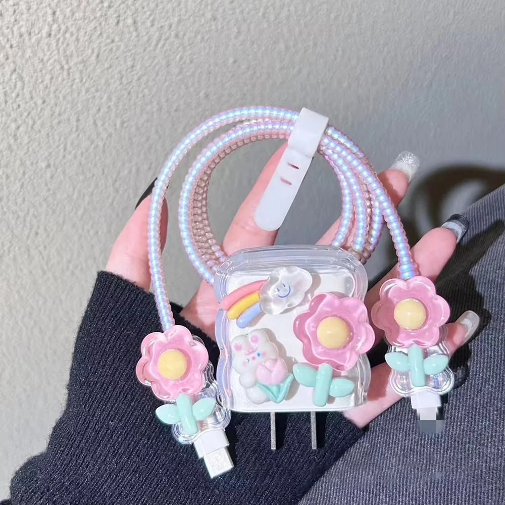 Защитный чехол с цветами для iPhone 11 15 14 13 12 16 Pro Max 18 Вт/20 Вт