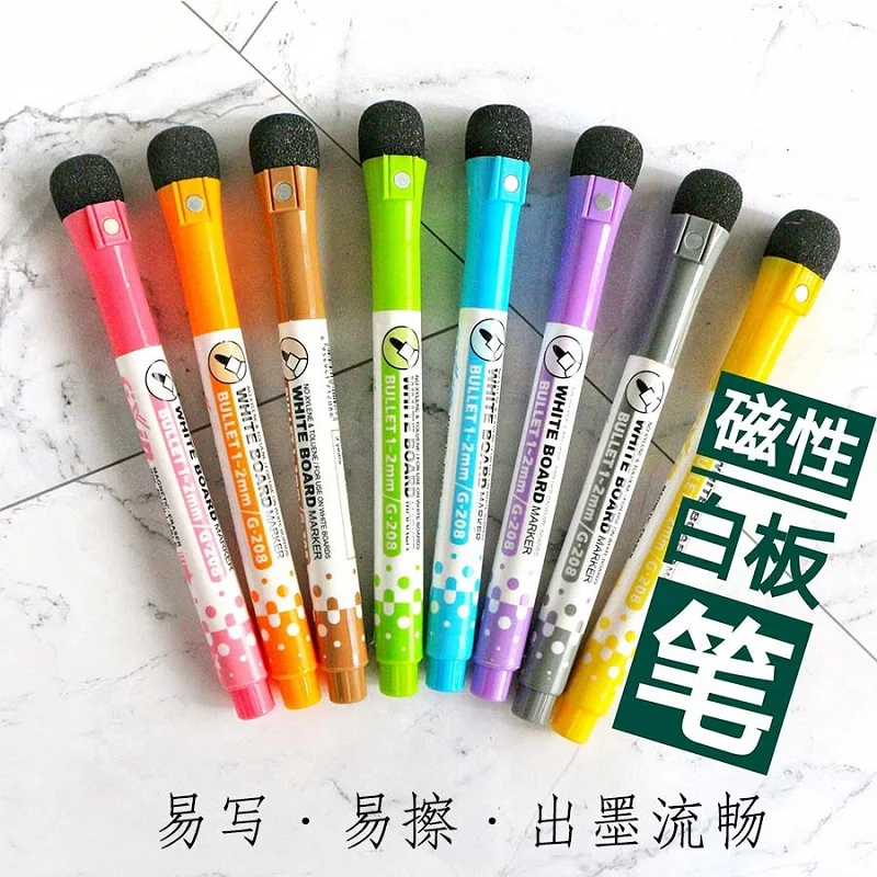 

8 Colors Magnetic Dry Erase Markers Fine Tip Magnetic Erasable Whiteboard Pens for Kids Teachers Office School Student Classroom