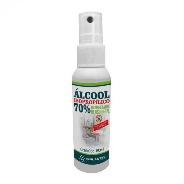 

Spray Alcool Isopropilico 70% Pump 60Ml Uso Geral Implastec