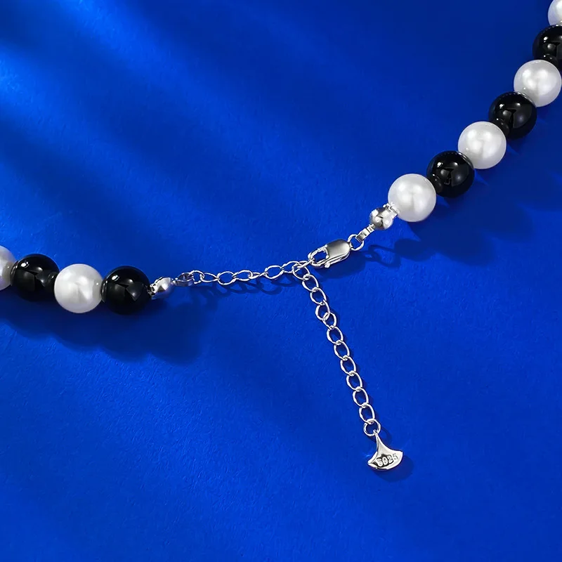 Ожерелье женское из серебра 925 пробы с искусственным жемчугом 8 мм