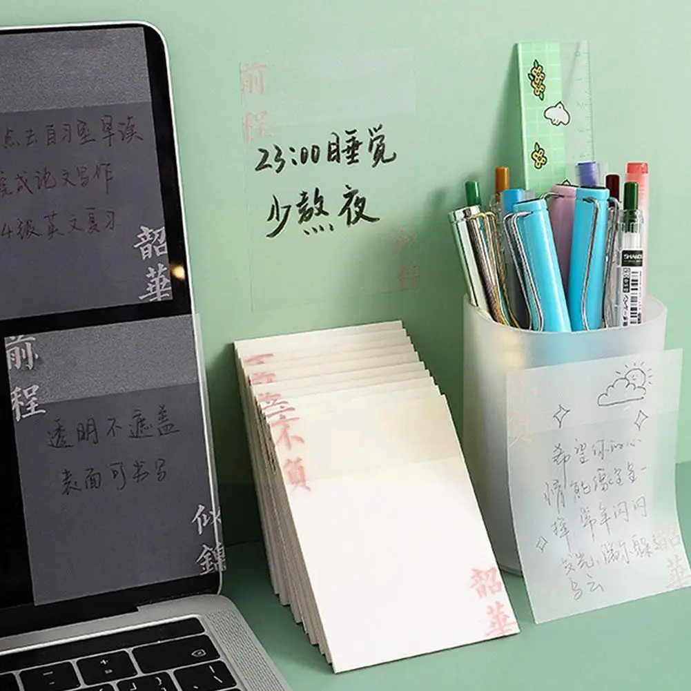 

Transparent Memo Pads Waterproof Pet Sticky Note Message Office List It Stationery Do Daily School Memo To Check Paper Supp S0g5