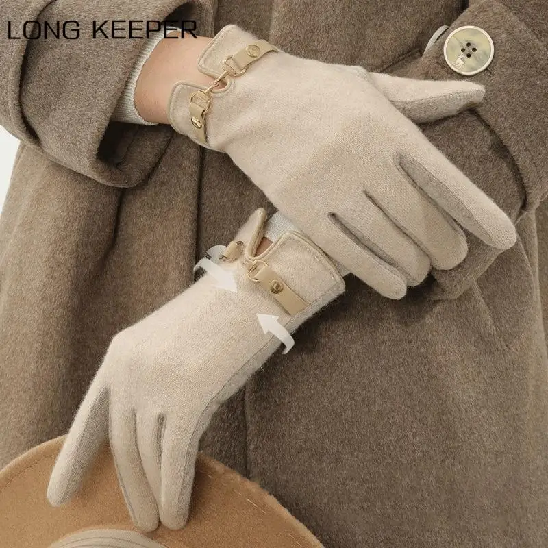 

Winter Vintage Touch Screen Driving Keep Warm Windproof Gloves New Fashion Elegant Women Full Fingers Glove Mittens LONG KEEPER