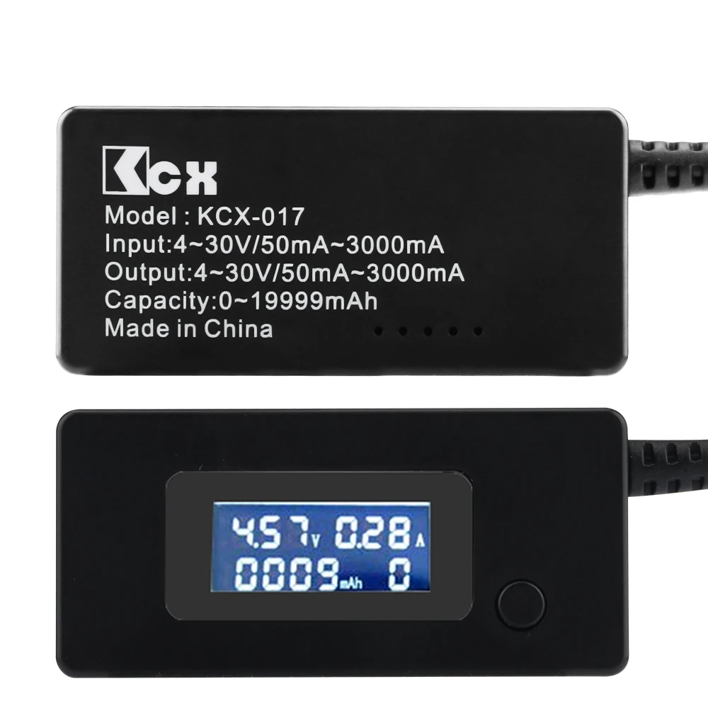 ЖК-дисплей USB-измеритель напряжения/емкости зарядки |