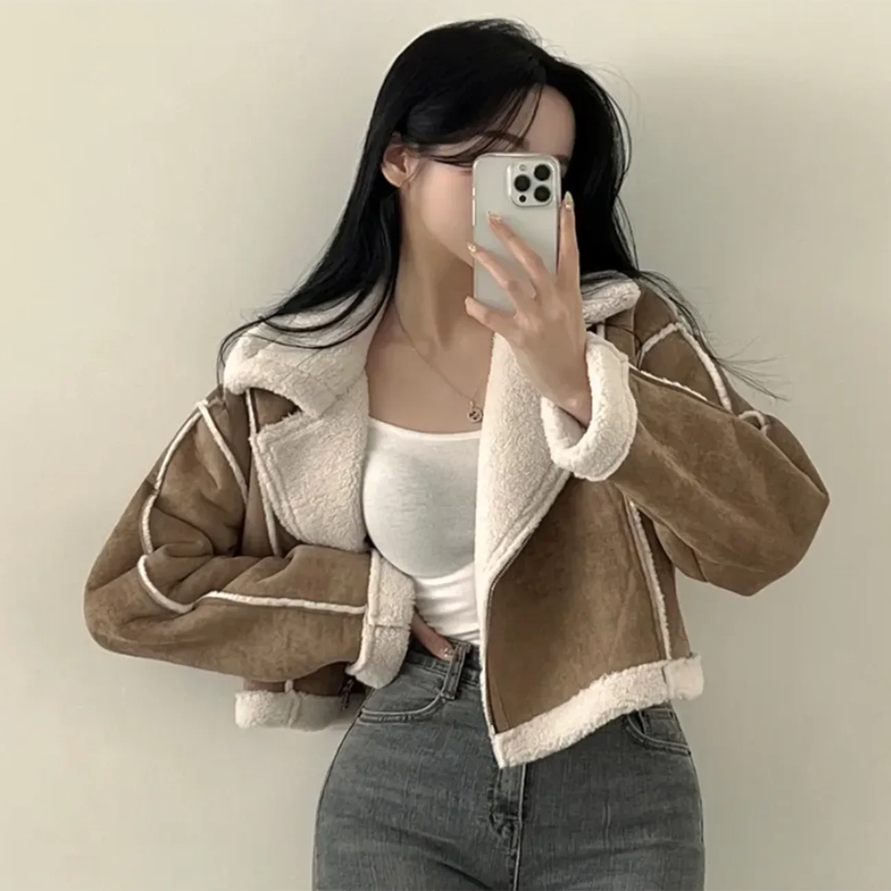 Женская Уличная Шерстяная Лоскутная Куртка Короткое Теплое Пальто На Молнии С