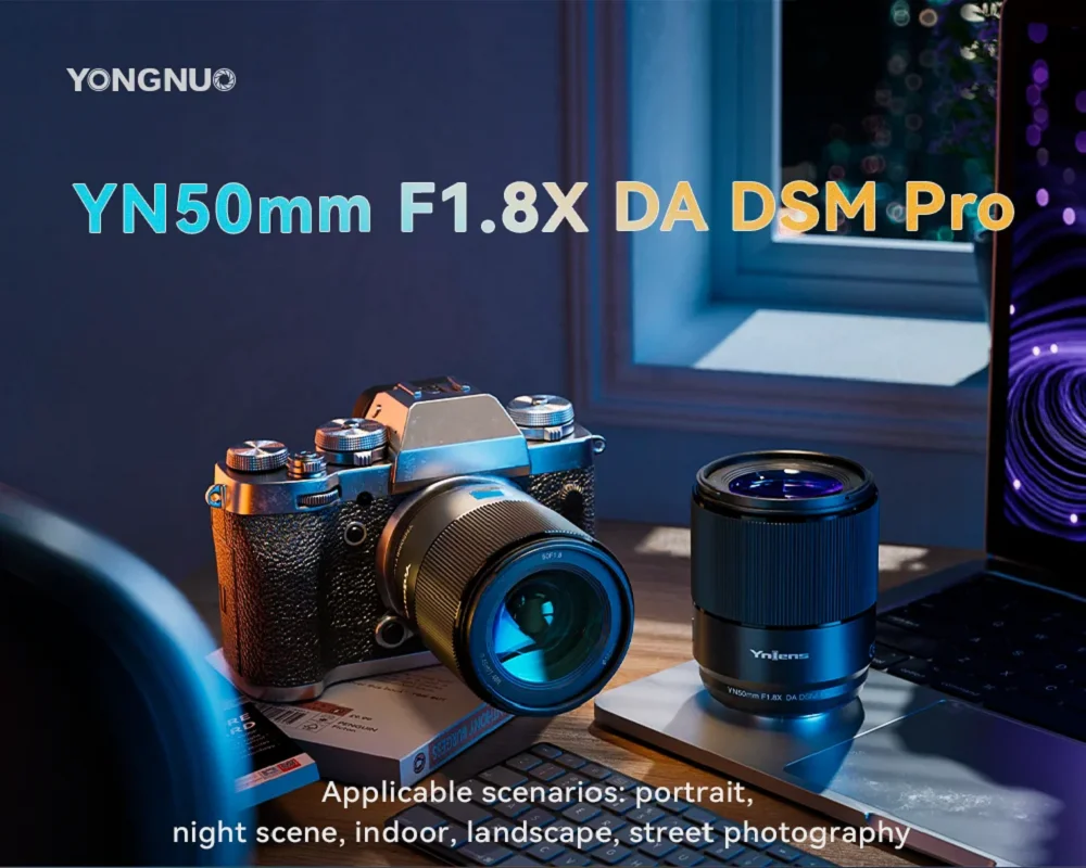 Фото Объектив Yongnuo YN50mm F1.8X DA DSM PRO с автофокусом, стандартный, фикс-фокус, для камер Fujifilm X (X-T3, X-T2, X-H1, X20, X-T30, X-T20) с байонетом APS-C. №1